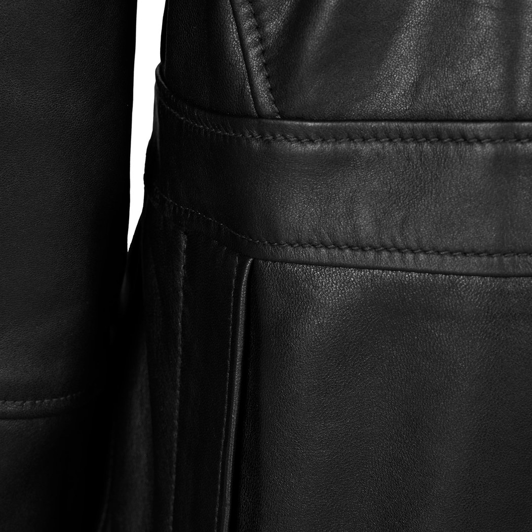 Siola Siyah Kadın Deri Mont