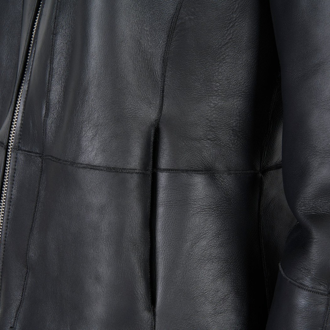 Sirus Siyah Kadın Çift Taraflı Kürk Ceket