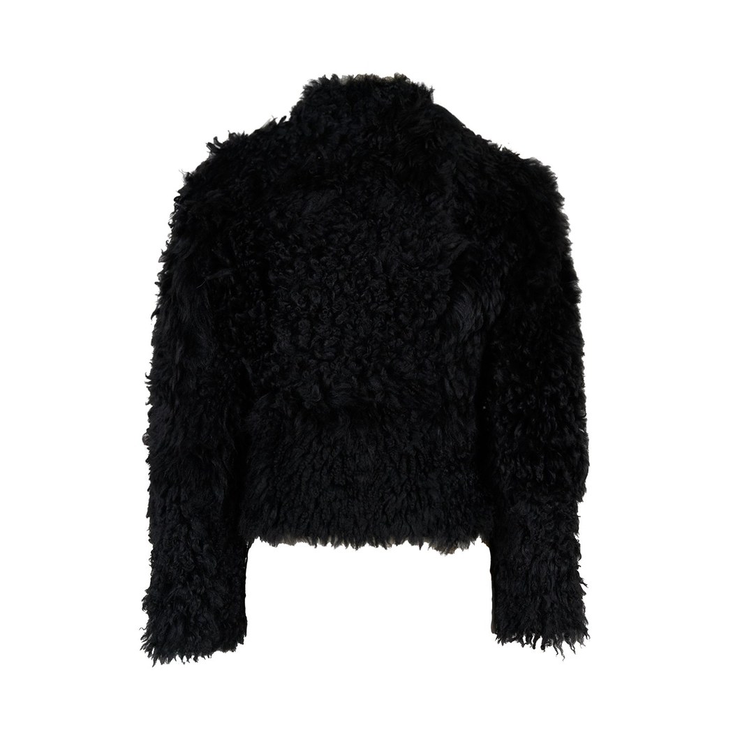 Sirus Siyah Kadın Çift Taraflı Kürk Ceket