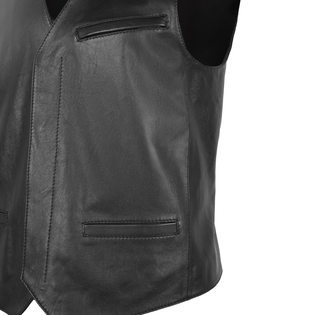 Sitra Siyah Erkek Deri Yelek