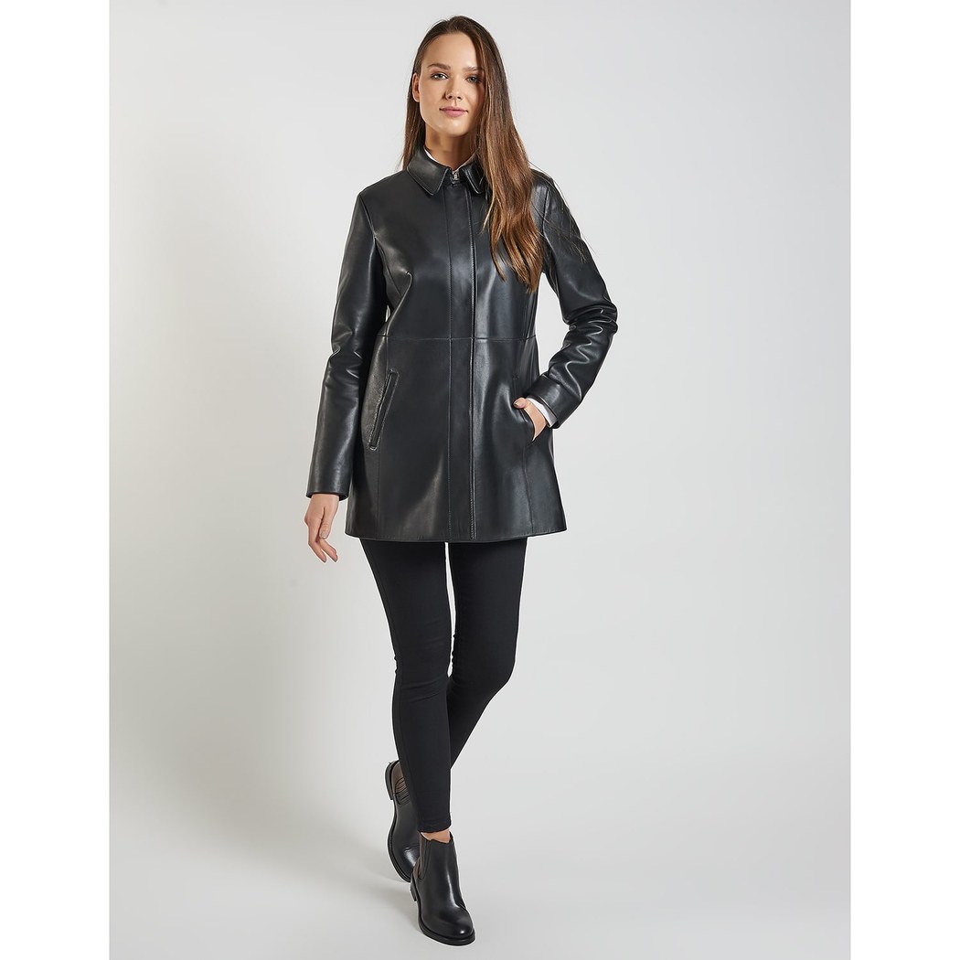 Siyah Aivy Kadın Deri Ceket