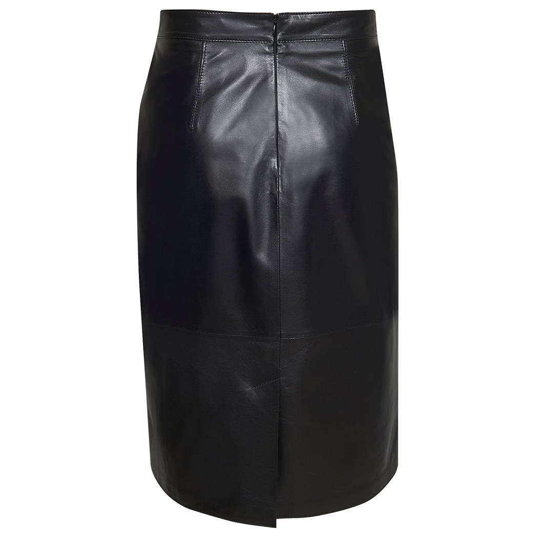 Siyah Alice Kadın Deri Kalem Etek