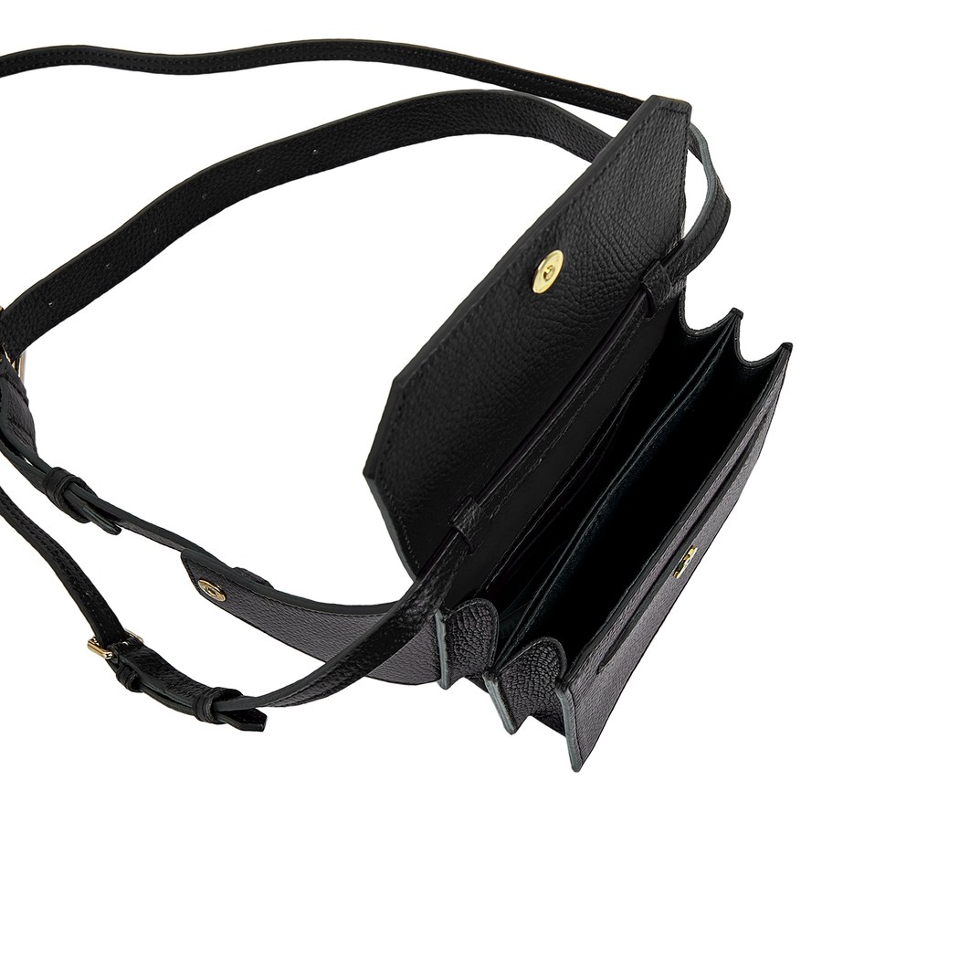 Siyah Aliz Kadın Deri Bel Çantası