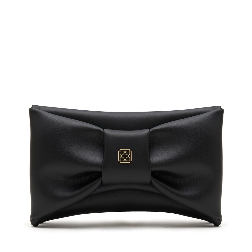 Siyah Amite Fiyonklu El Çantası