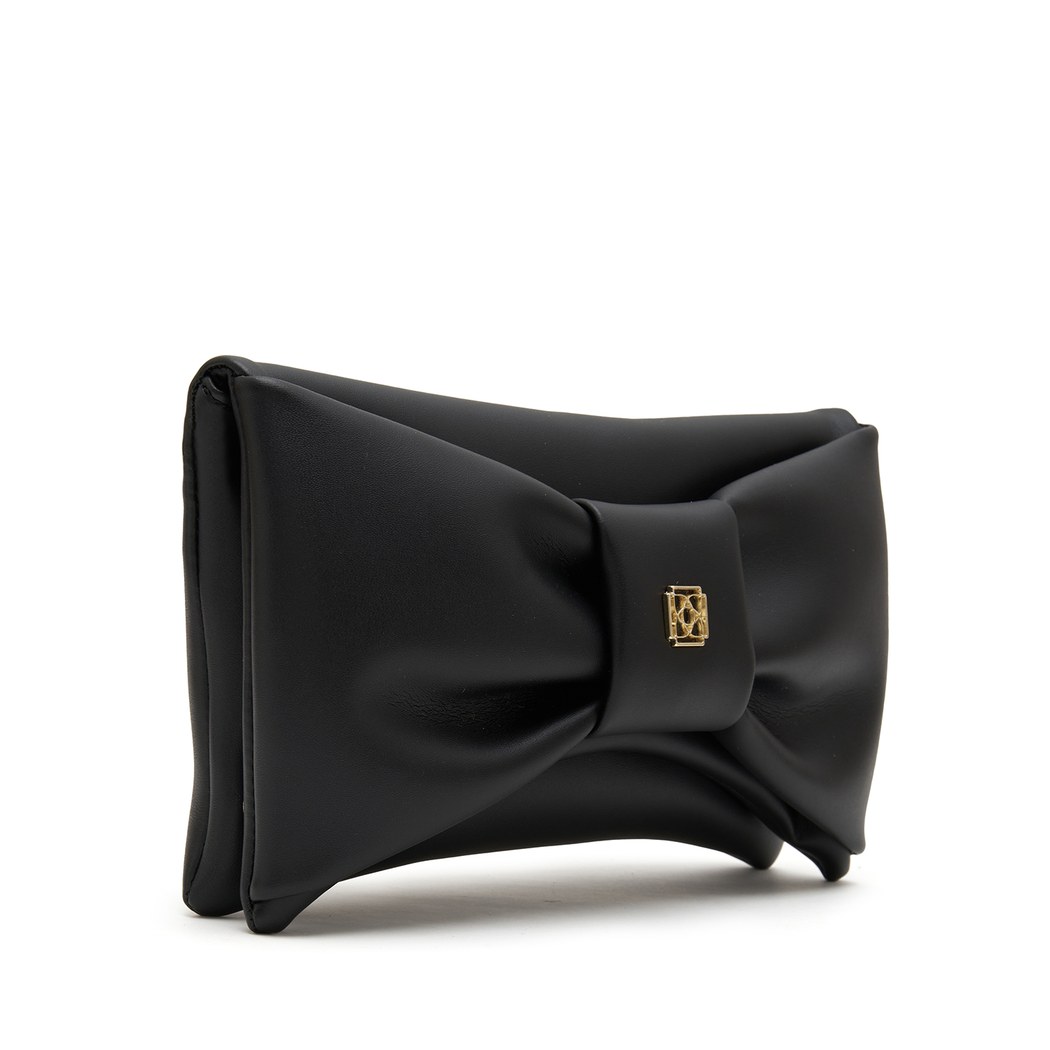 Siyah Amite Fiyonklu El Çantası