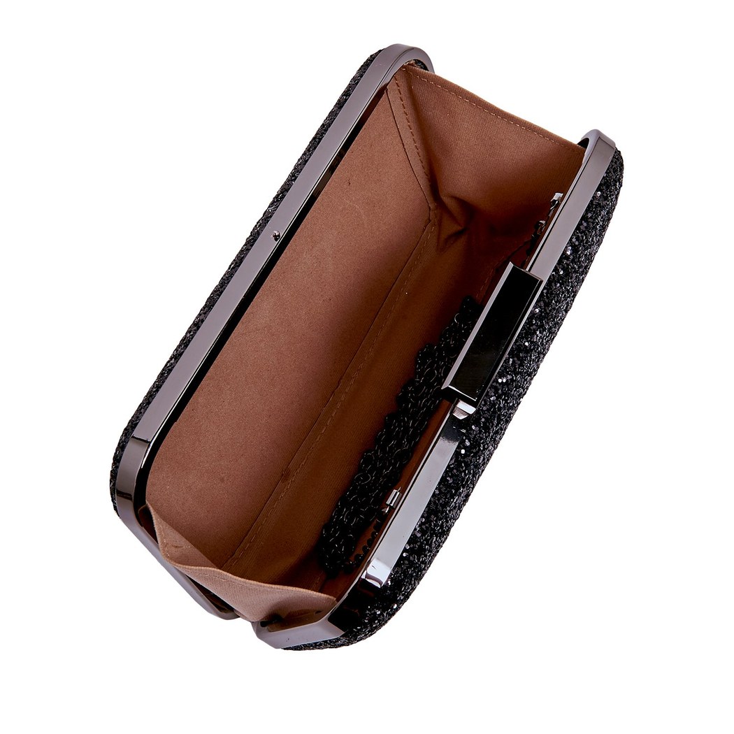 Siyah Arbre Zincir Detaylı Kadın Gece Çantası