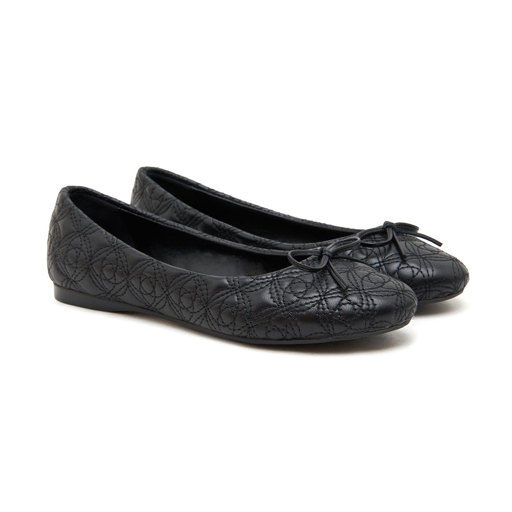 Siyah Ballerin Kadın Deri Babet