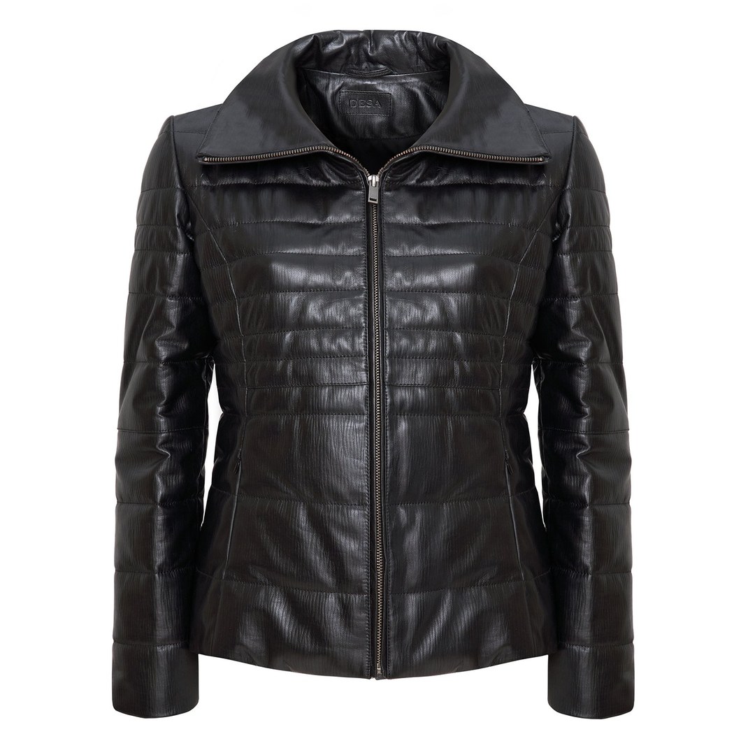 Siyah Benedetta Kadın Deri Mont