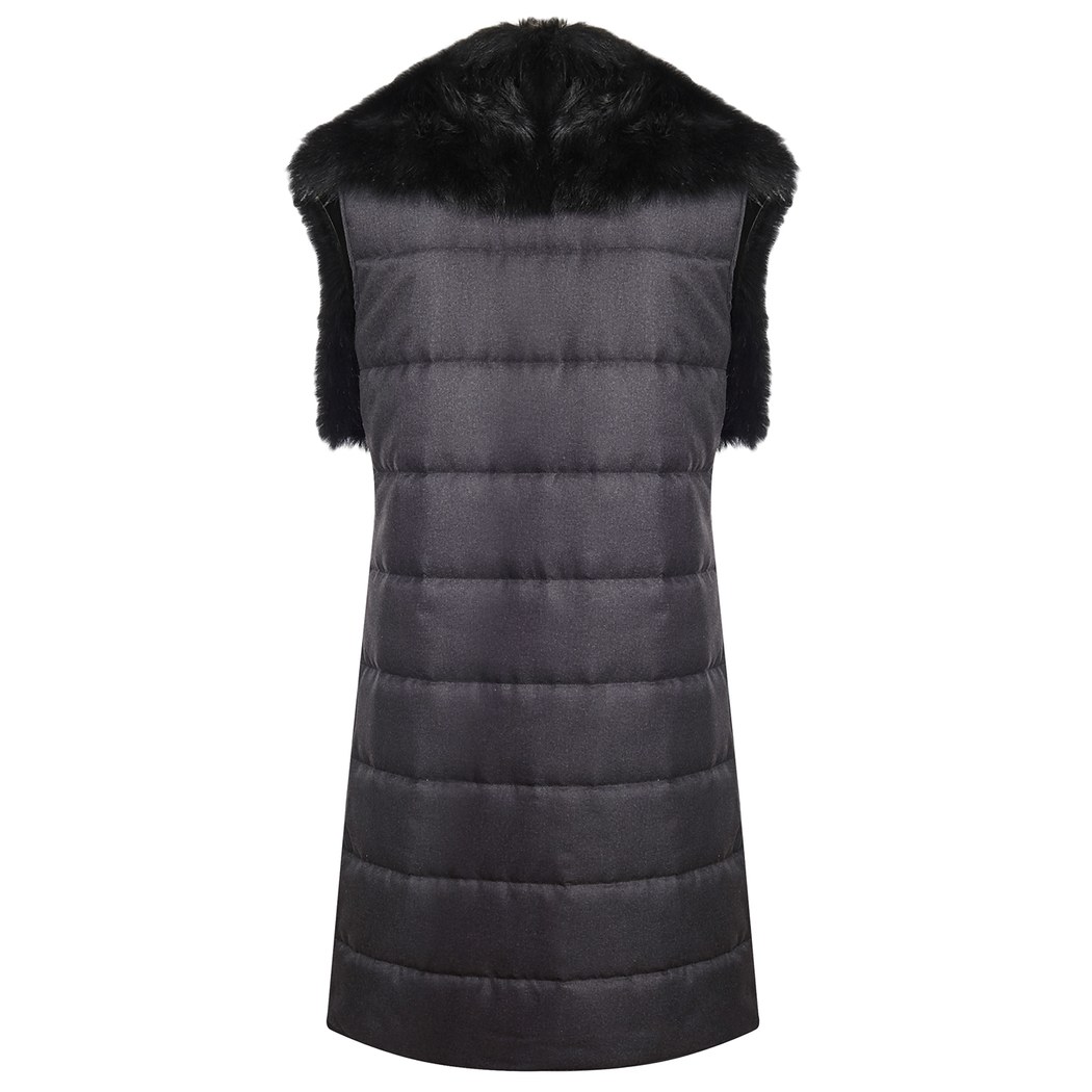 Siyah Bibiana Kadın Kürk Yelek