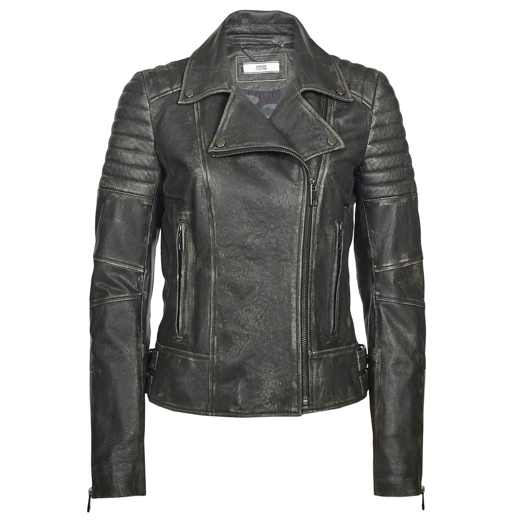 Siyah Bonita Kadın Deri Biker Mont