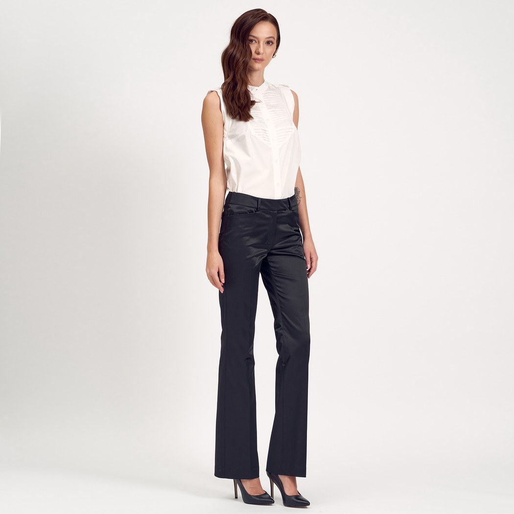 Siyah Boru Paça Kadın Pantolon