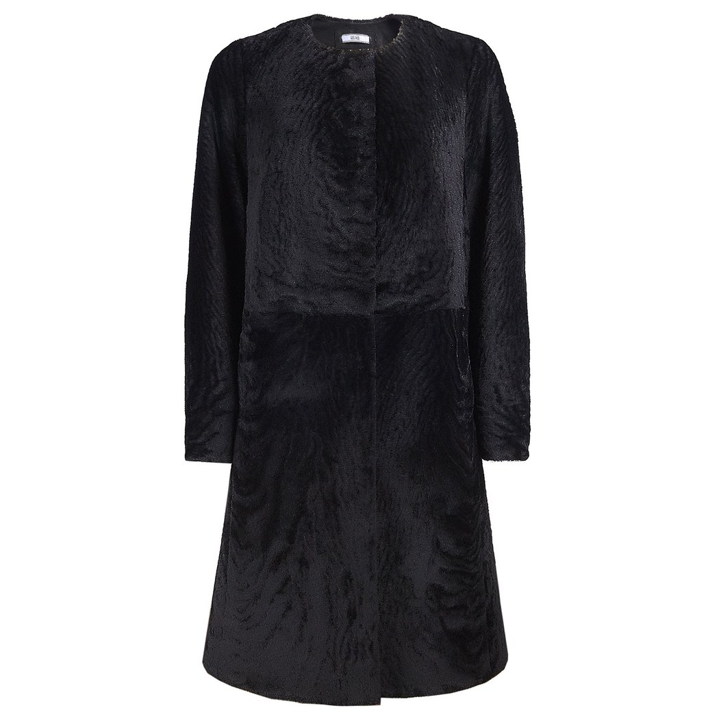 Siyah Celile Kadın Kürk Kaban