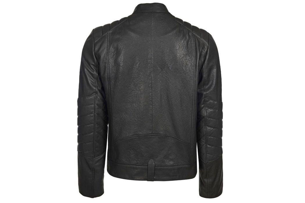 Siyah Colombano Erkek Deri Mont