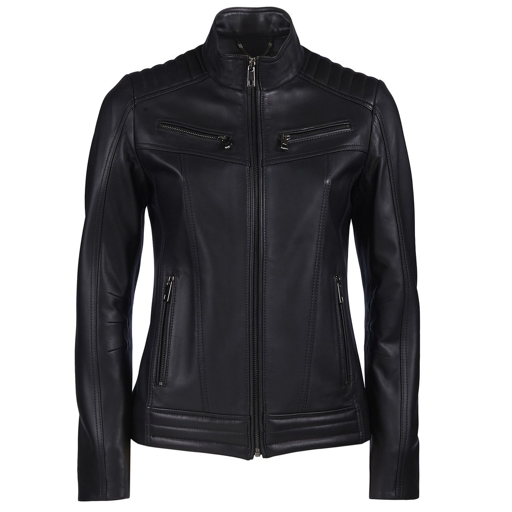 Siyah Connor Kadın Deri Ceket