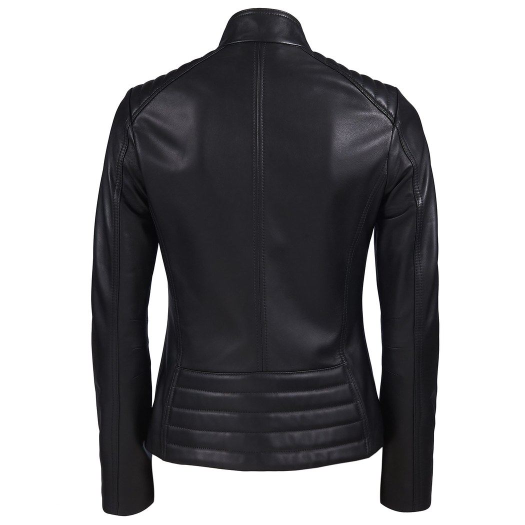 Siyah Connor Kadın Deri Ceket