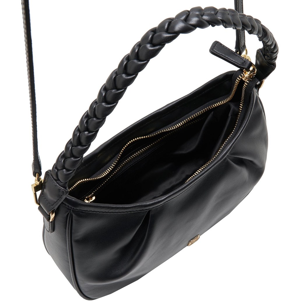 Siyah Dalya Kadın Deri Omuz Askılı Çanta
