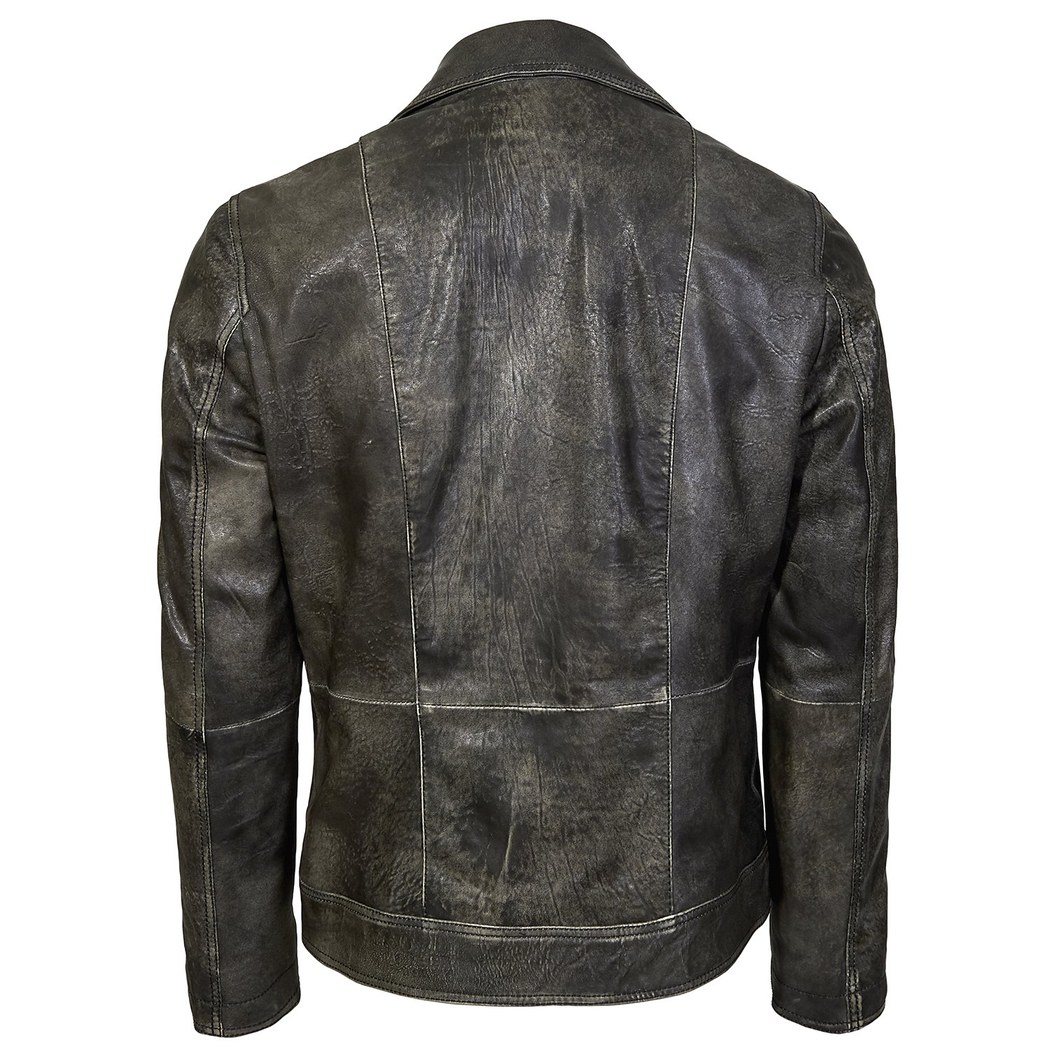 Siyah Damien Erkek Biker Deri Ceket