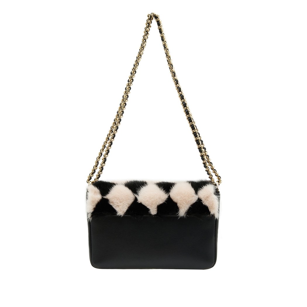 Siyah Eimer Kadın Zincir Detaylı Deri Omuz Çantası