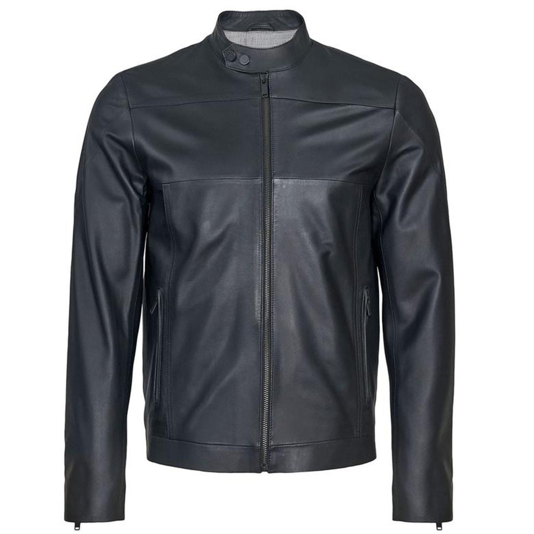 Siyah Erkek Deri Mont