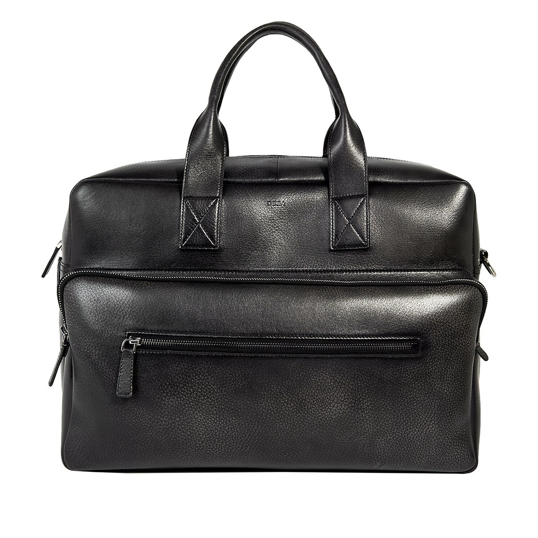 Siyah Erkek Deri Seyahat Çantası