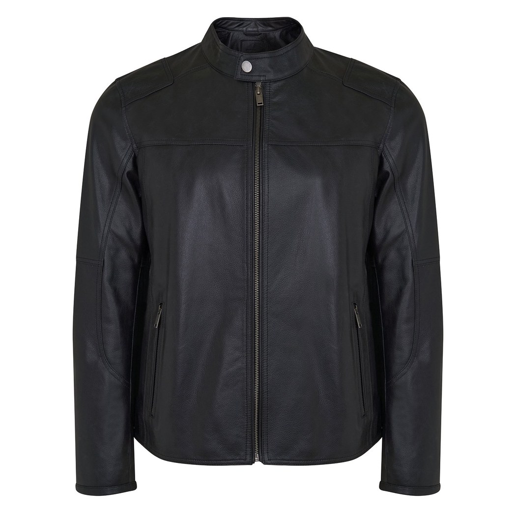 Siyah Erkek Deri Vintage Mont