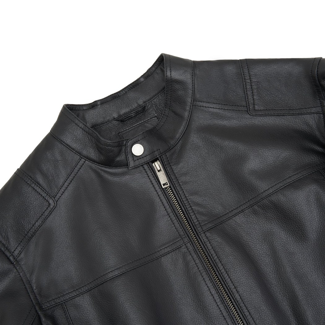 Siyah Erkek Deri Vintage Mont