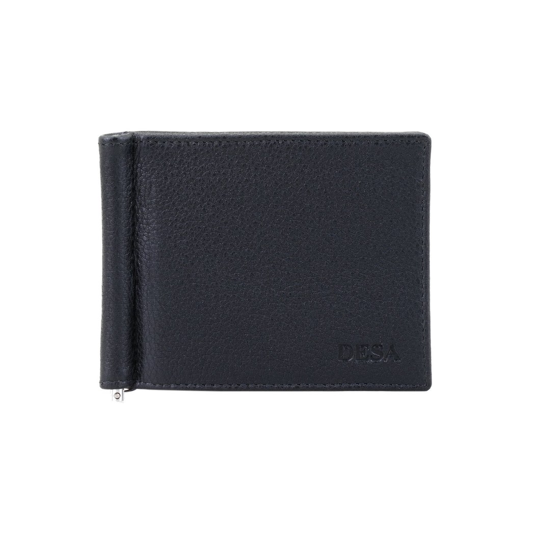 Siyah Erkek Para Klipsli Deri Cüzdan / Kartlık