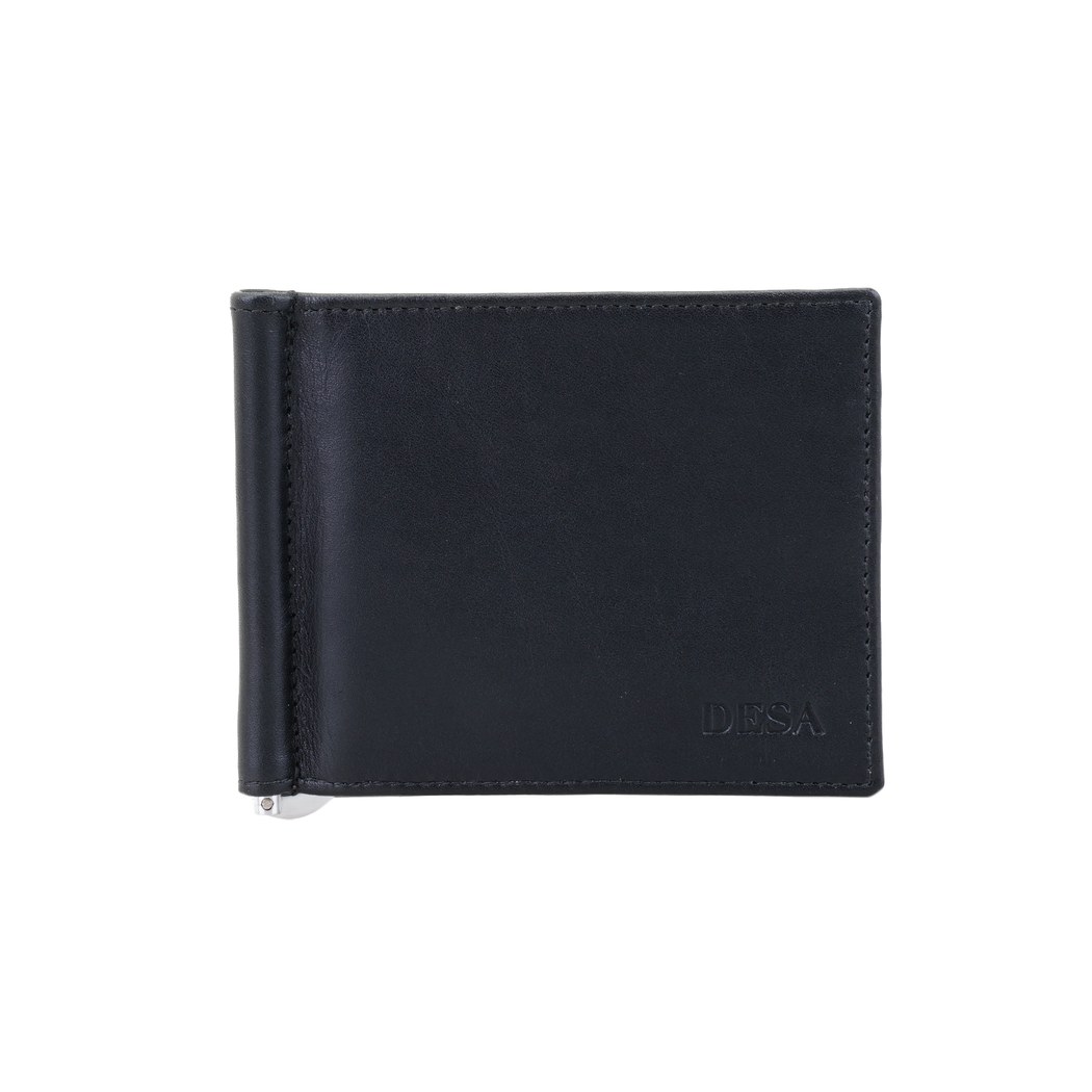 Siyah Erkek Para Klipsli Deri Cüzdan / Kartlık