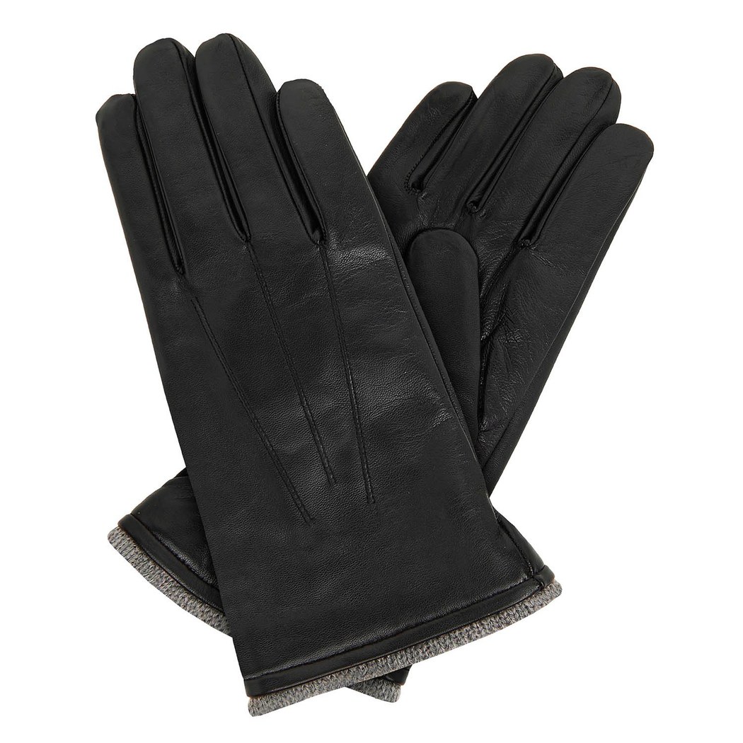 Siyah Erkek Yünlü Deri Eldiven