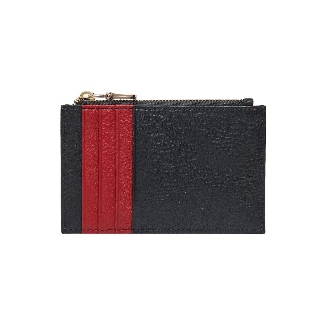 Siyah Fermuarlı Deri Kartlık