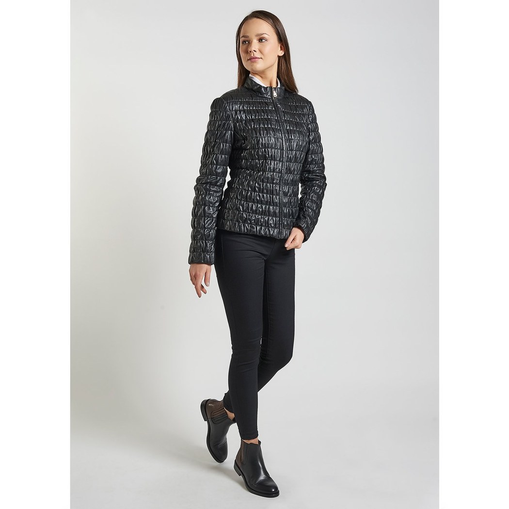 Siyah Fernanda Kadın Deri Mont