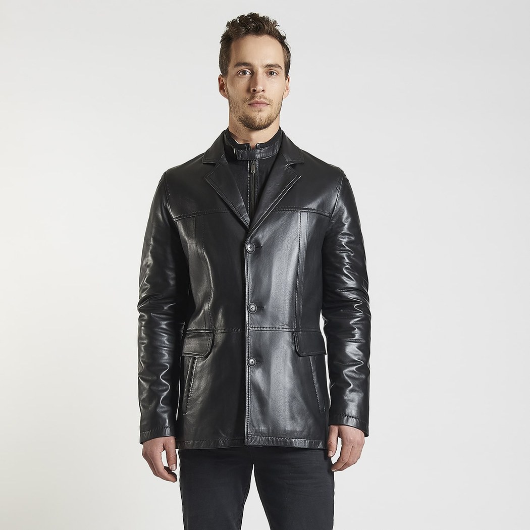 Siyah Generobs Erkek Deri Kaban