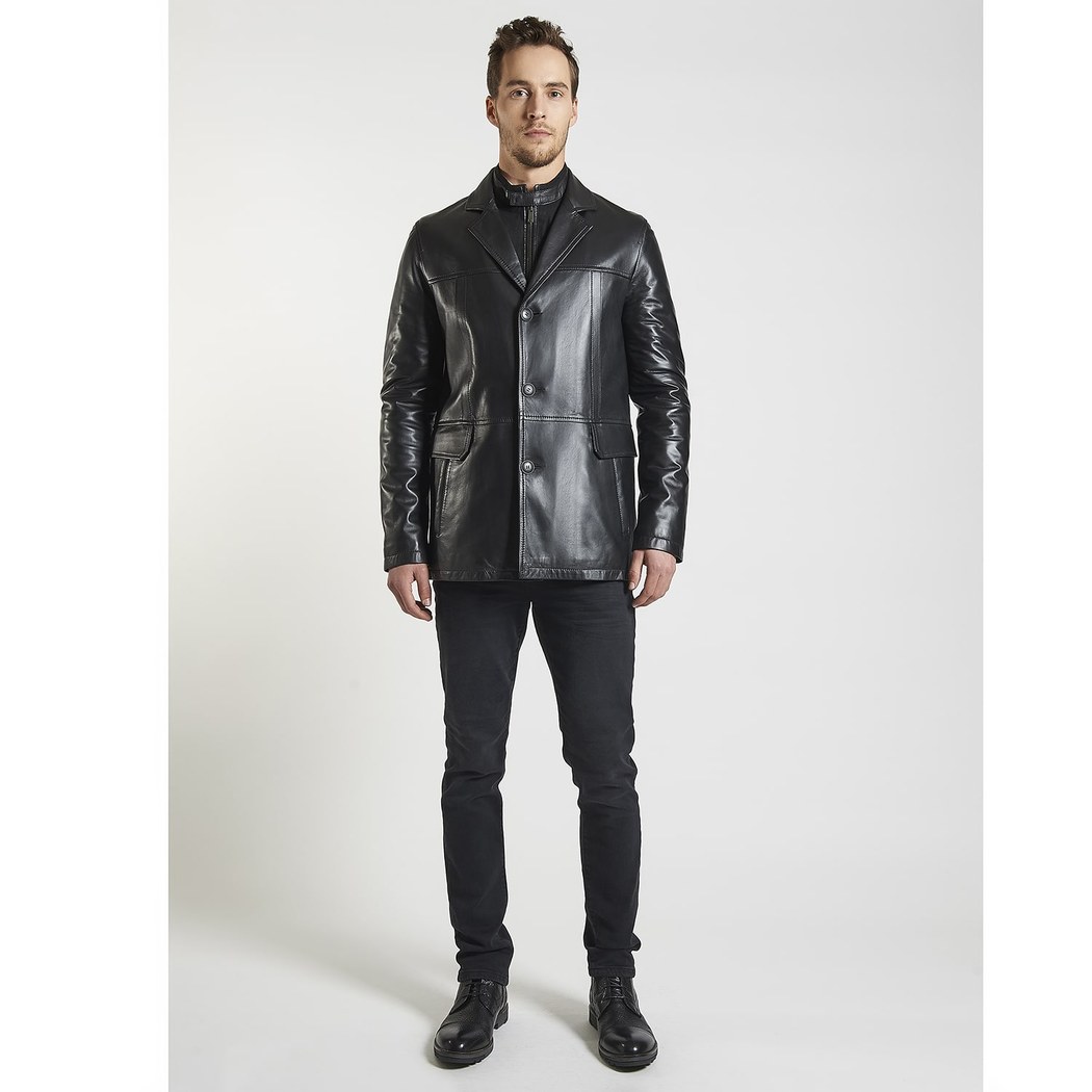 Siyah Generobs Erkek Deri Kaban