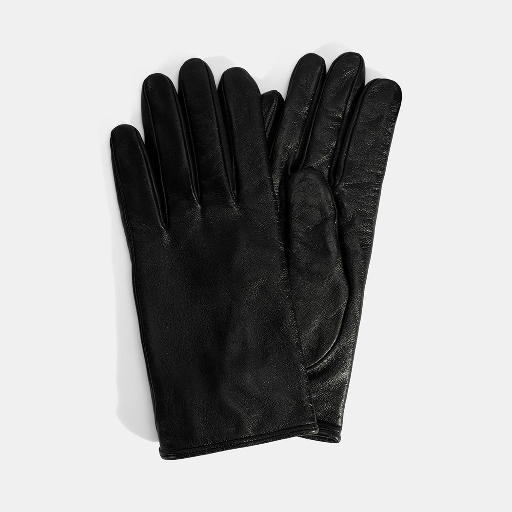 Siyah Kadın Deri Eldiven