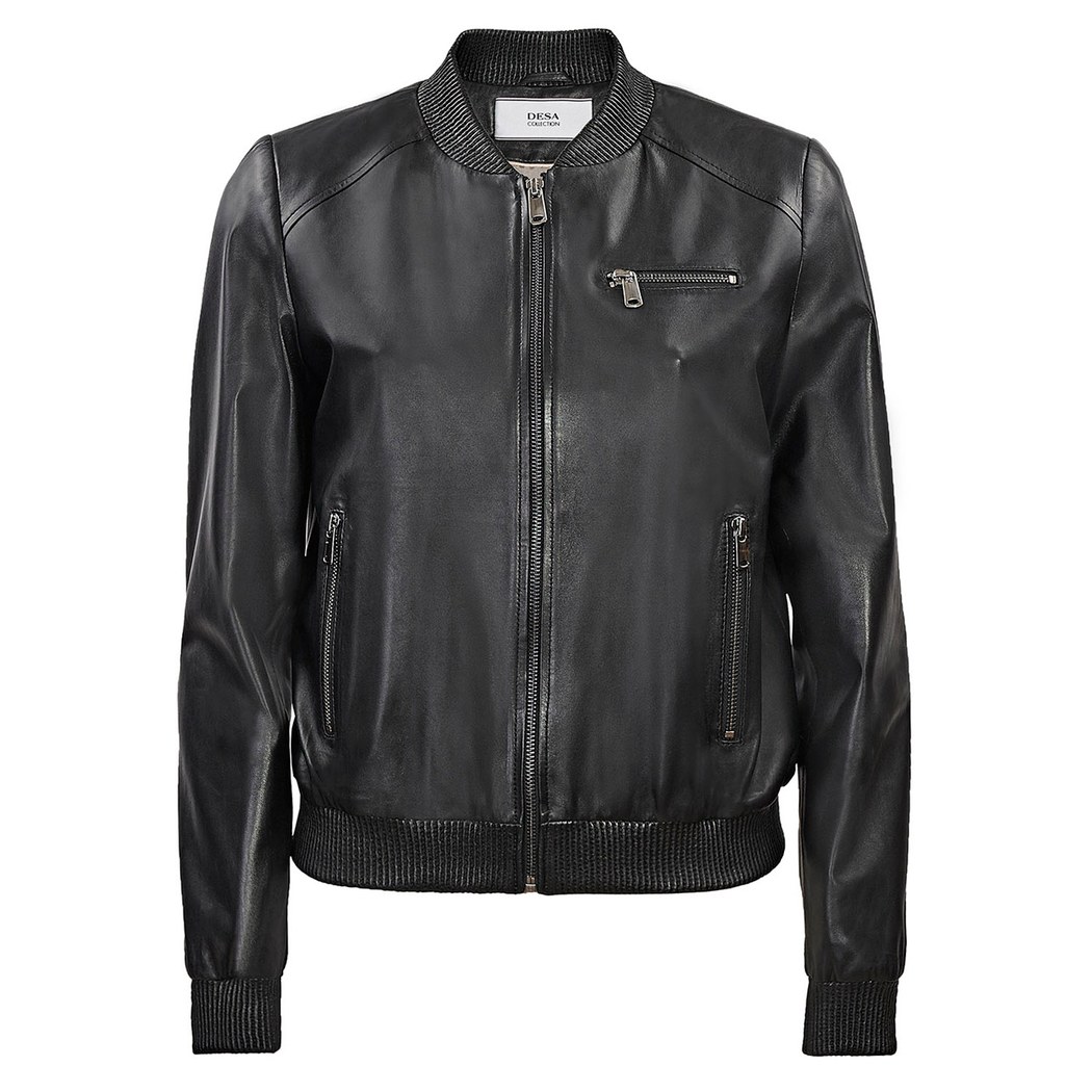 Siyah Kadın Deri Mont