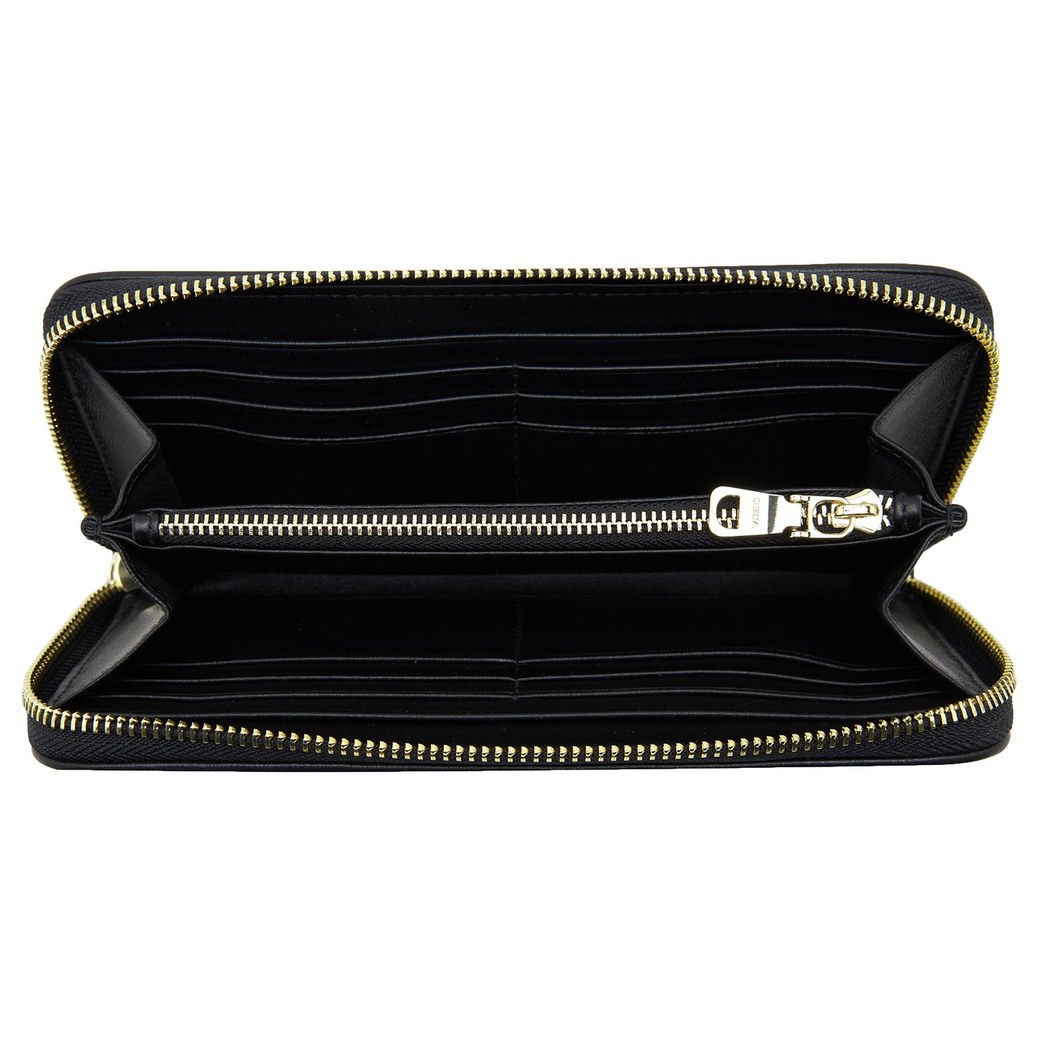 Siyah Kadın Monogram Deri Cüzdan