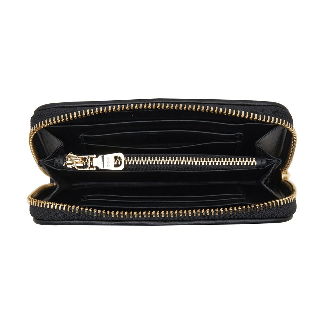 Siyah Kadın Örgü Deri Cüzdan