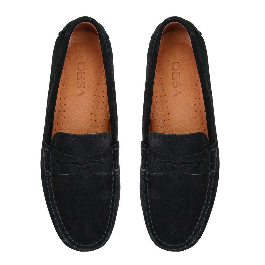 Siyah Kadın Süet Deri Loafer