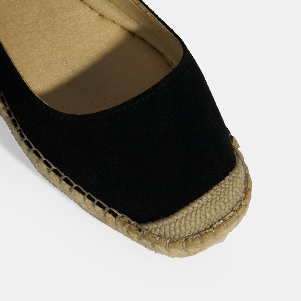 Siyah Kadın Toka Detaylı Süet Mary Jane Espadril