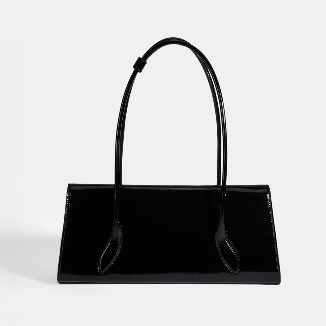 Siyah Kadın Yaprak Detaylı Deri Omuz Çantası