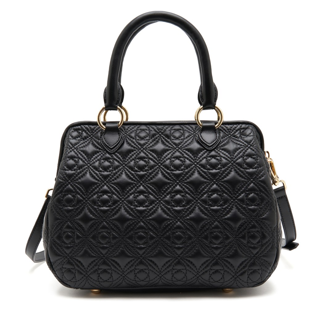 Siyah Lisa Kadın Kapitone Deri El Çantası