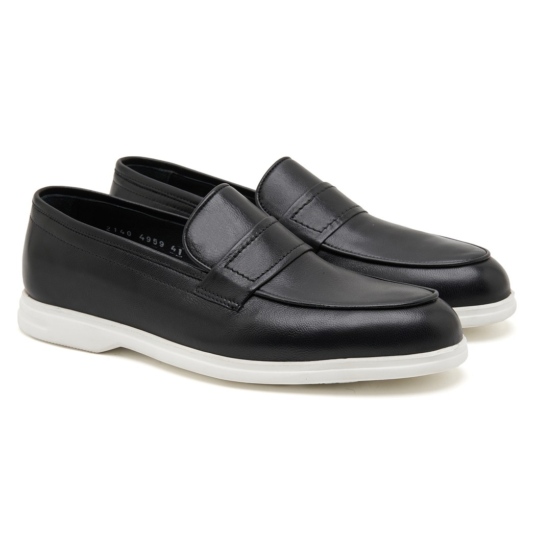 Siyah Luigi Erkek Deri Loafer
