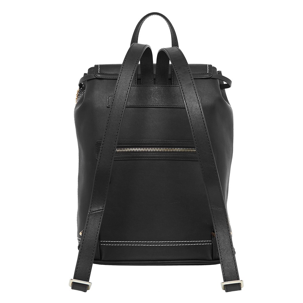 Siyah Marge Kadın Deri Sırt Çantası