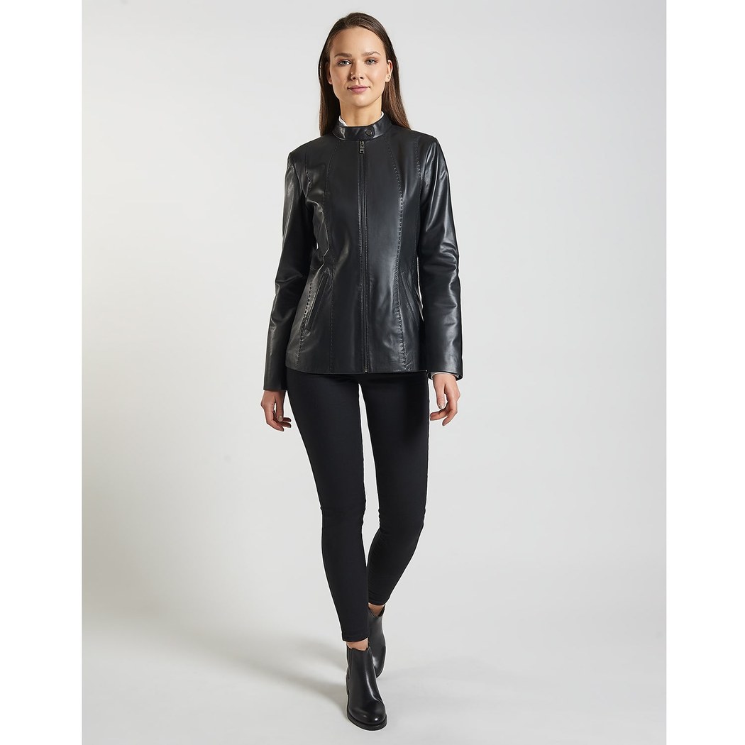 Siyah Marya Kadın Deri Ceket