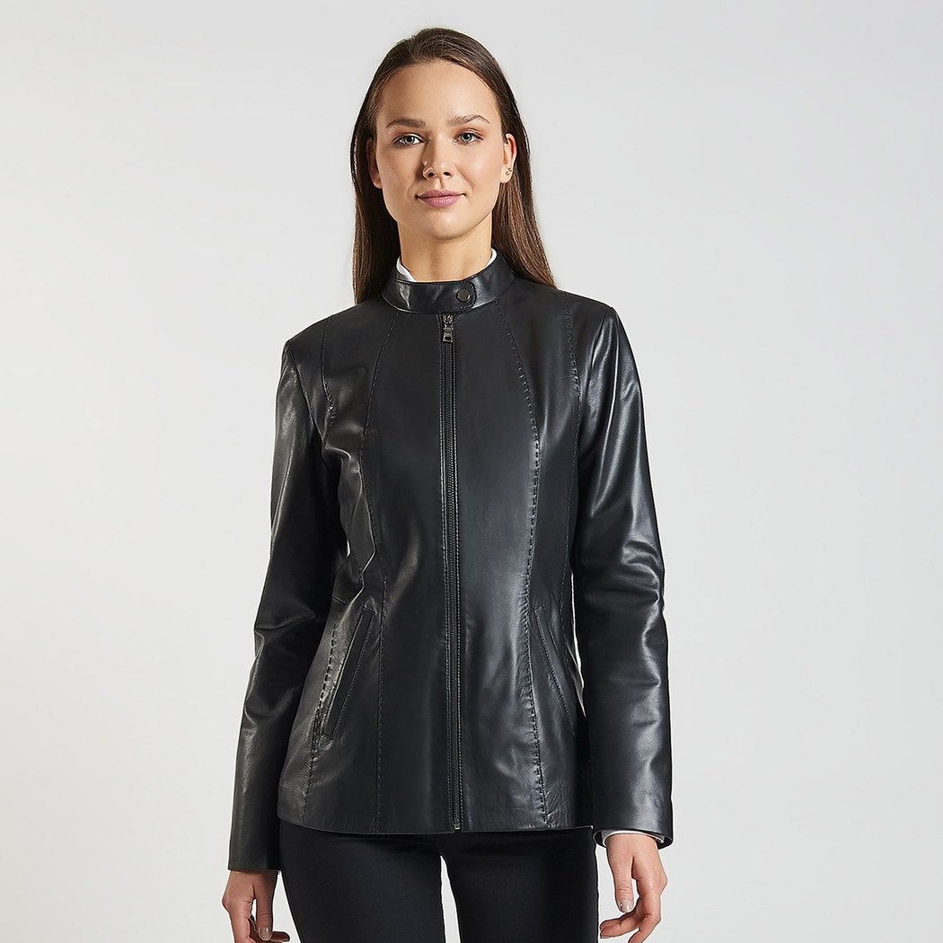 Siyah Marya Kadın Deri Ceket