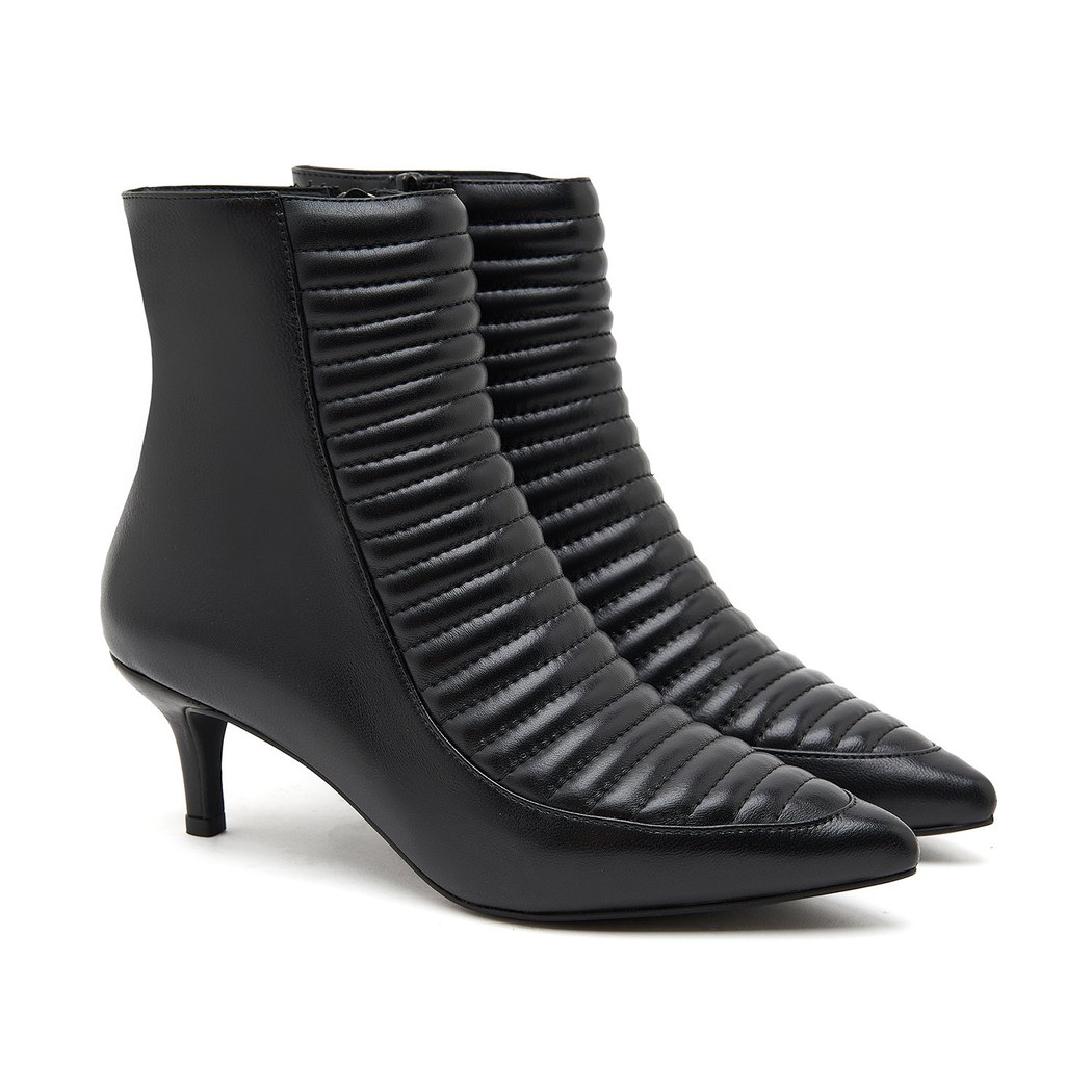 Siyah Mencie Kadın Deri Bootie