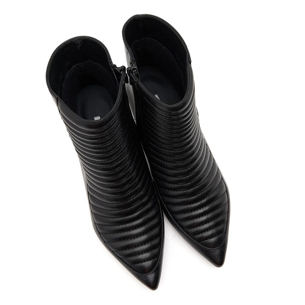 Siyah Mencie Kadın Deri Bootie