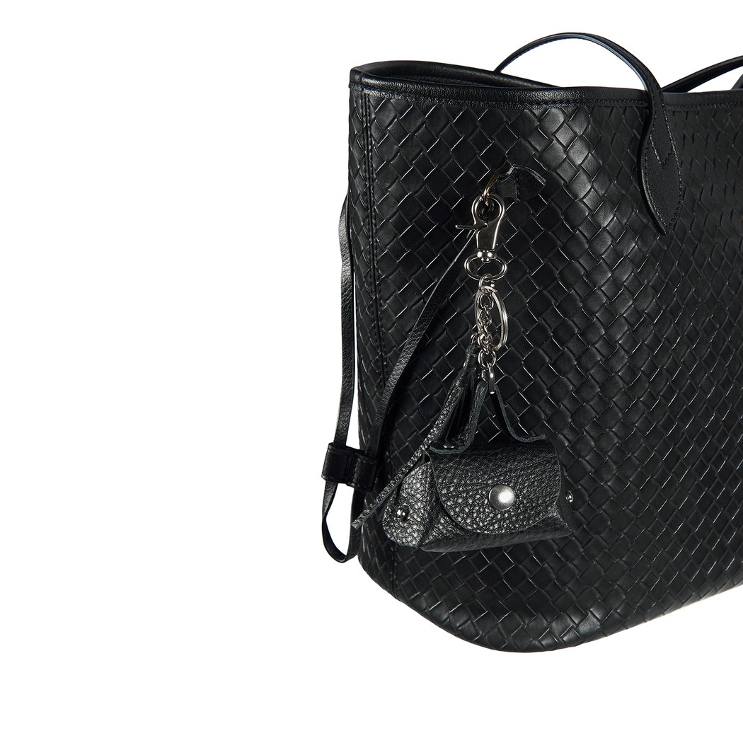 Siyah Mini Deri Anahtarlık