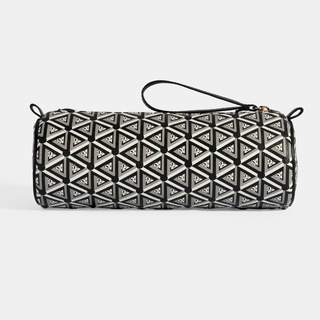 Siyah Monogram Desenli Kalemlik/Tıraş/Makyaj Çantası