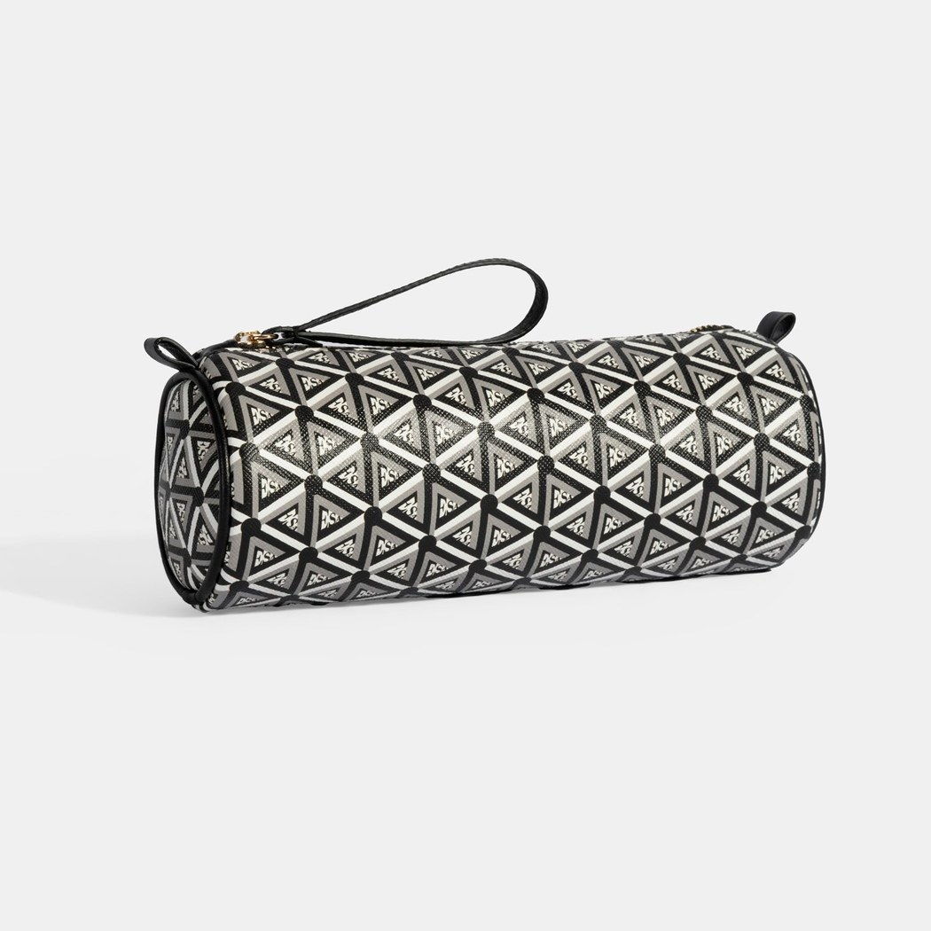Siyah Monogram Desenli Kalemlik/Tıraş/Makyaj Çantası